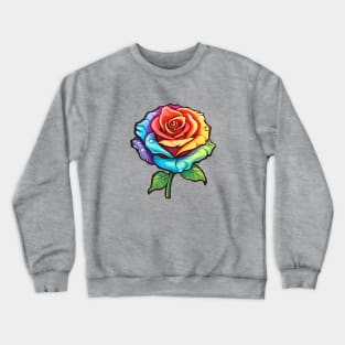 Rainbow Rose Crewneck Sweatshirt